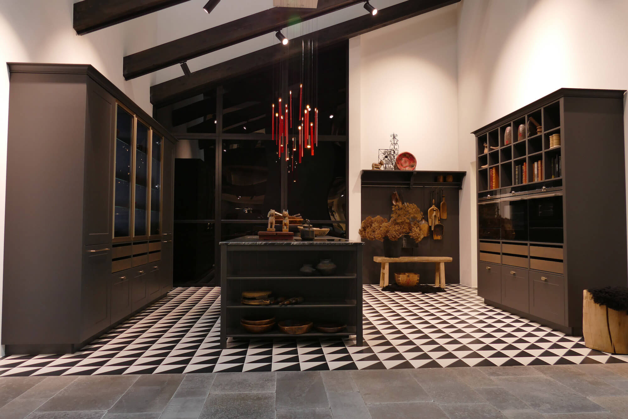 Schwarze Landhausküche Nolte Modern Groß