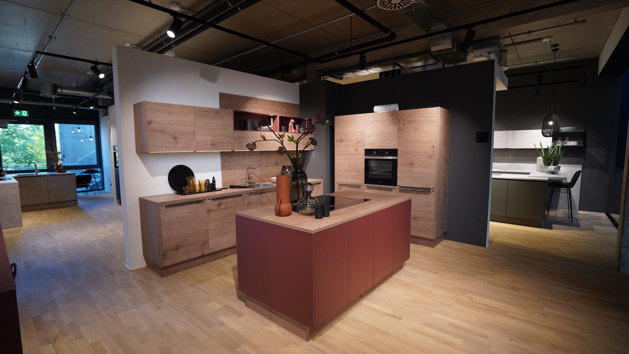 Nolte Küche Rostrot Eichenholz Küchenstudio Pirna