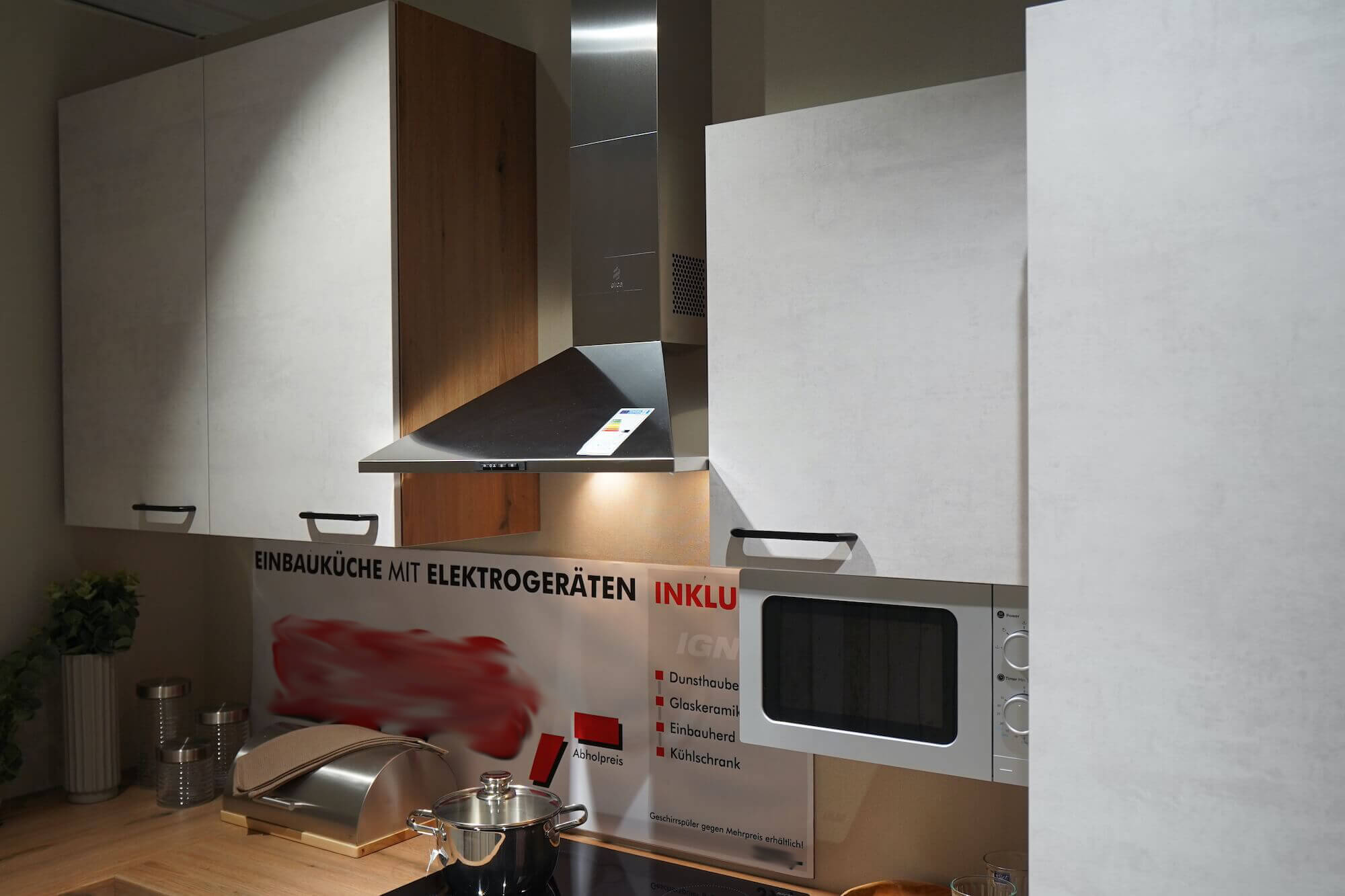 günstig | modern Küche weiß Beton kaufen L-Küche