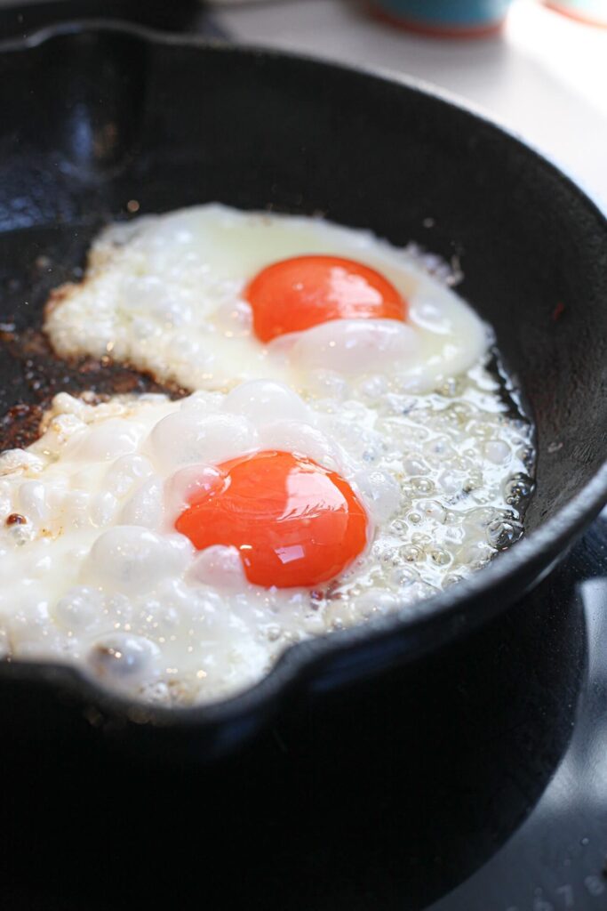 Spiegelei Bayrischer Fleischkäse Kartoffeln