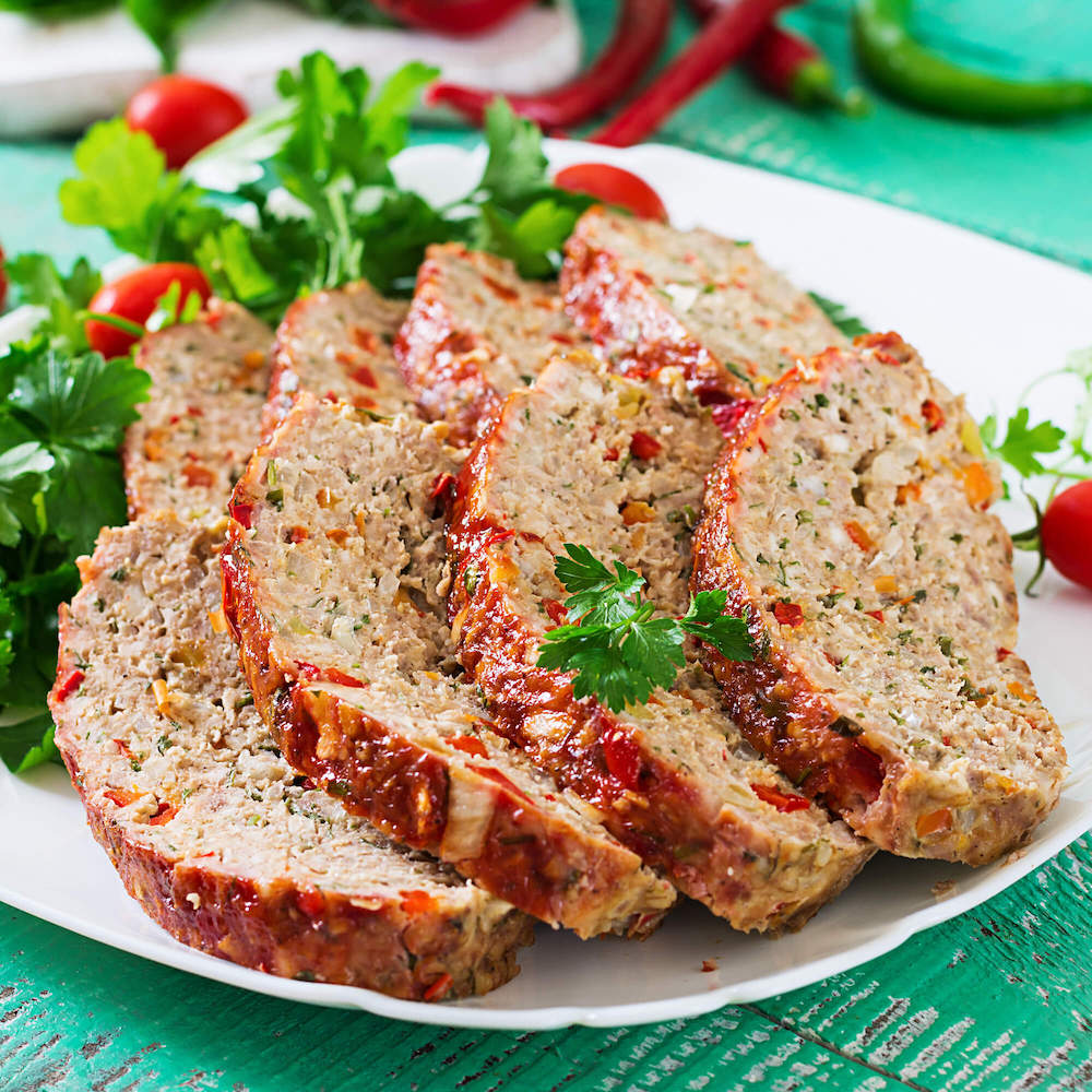 Hackbraten Kartoffeln Bohnen