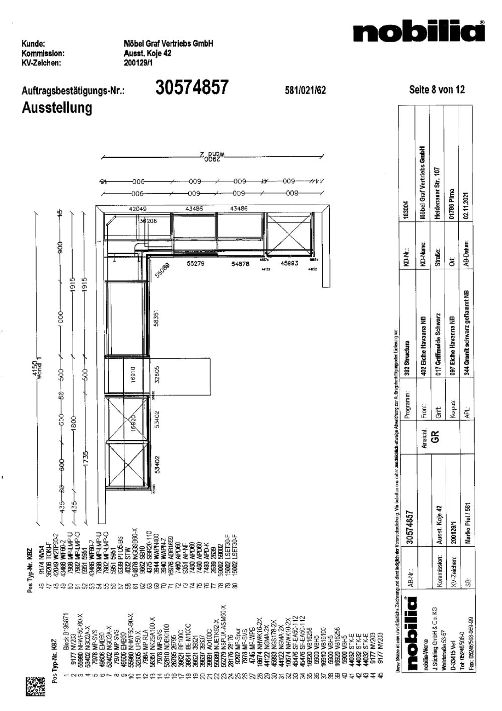 L-Küche Holz Structura – Bild 3