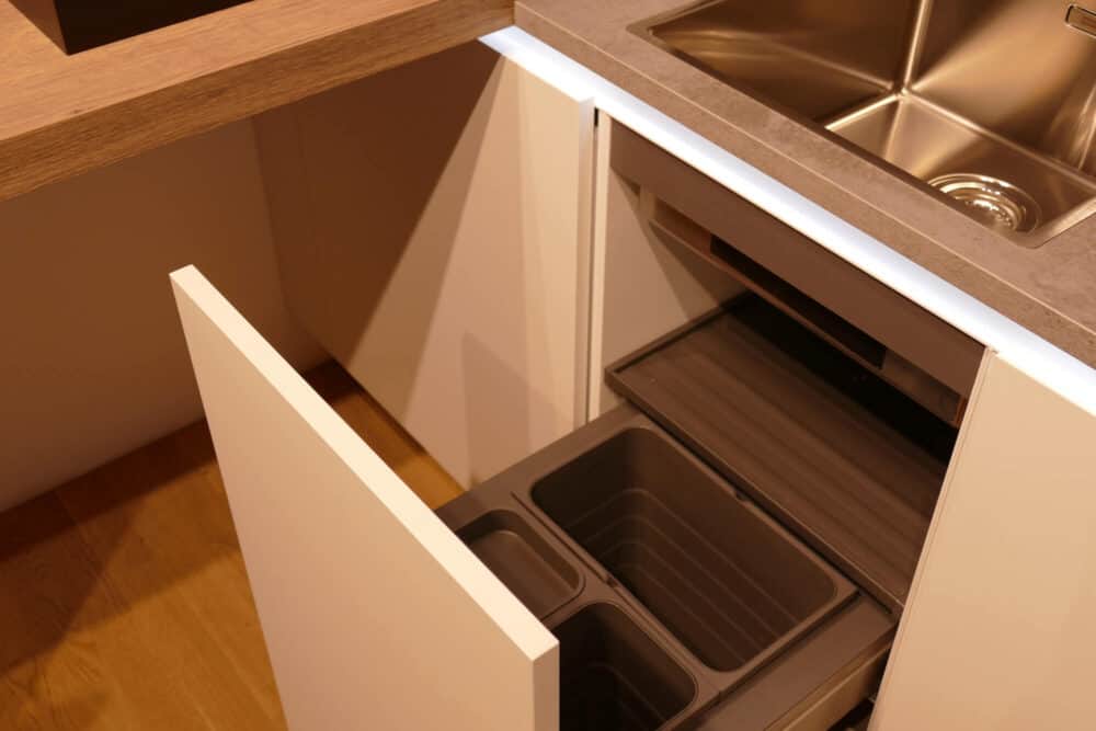 Mülltrennsystem Küche Spüle LED Beleuchtung