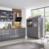 Hochglanz Design Küchenzeile Grau